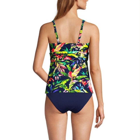 Lands' End V-Neck Plunge X Back Tankini Top - Size: Extra Small - NWT - Picture 4 of 11